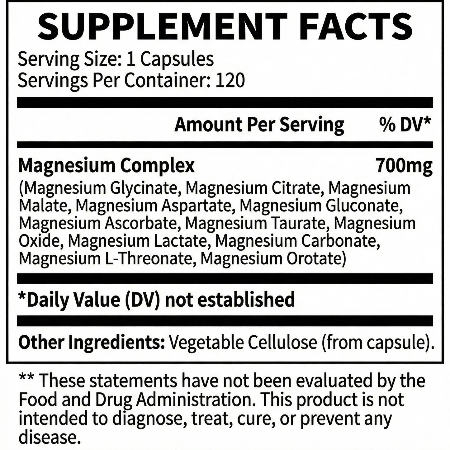 Magnesium 12-in-1 Complex | 120 Capsules