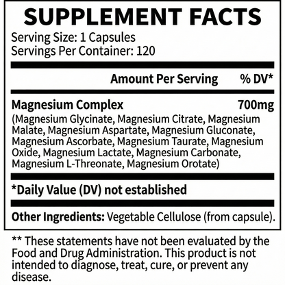 Magnesium 12-in-1 Complex | 120 Capsules